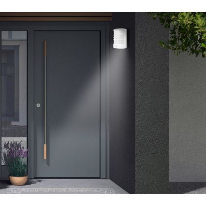 Telefunken 315506TF - Applique murale extérieure LED avec détecteur, 12 W, 230 V, IP44, blanche