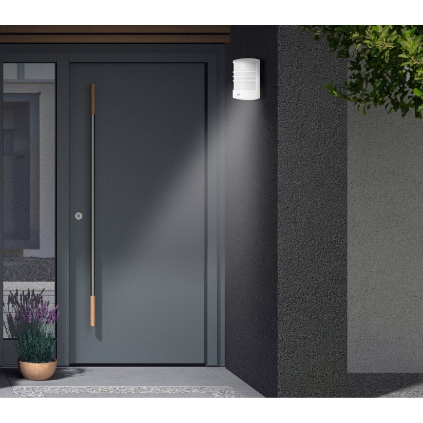 Telefunken 315506TF - Applique murale extérieure LED avec détecteur, 12 W, 230 V, IP44, blanche