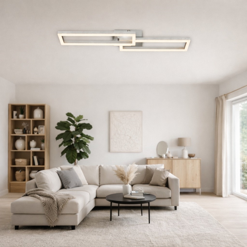 Telefunken 316108TF - Plafonnier LED RGBW dimmable FRAME LED/40W/230V 3000-6500K Wi-Fi Tuya chrome mat