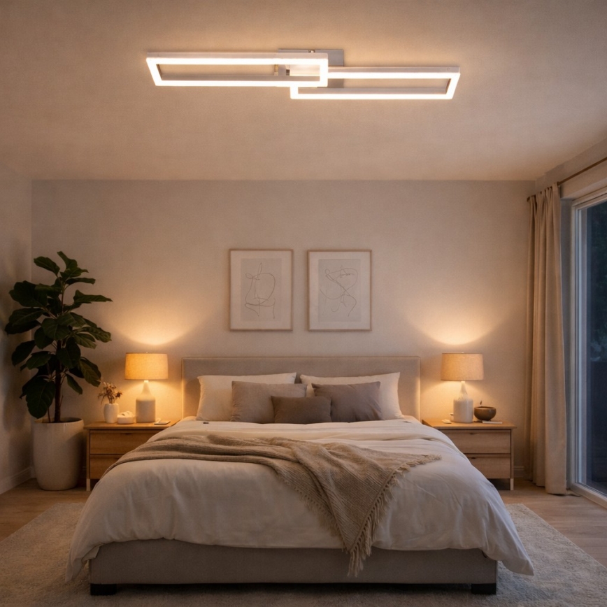 Telefunken 316108TF - Plafonnier LED RGBW dimmable FRAME LED/40W/230V 3000-6500K Wi-Fi Tuya chrome mat