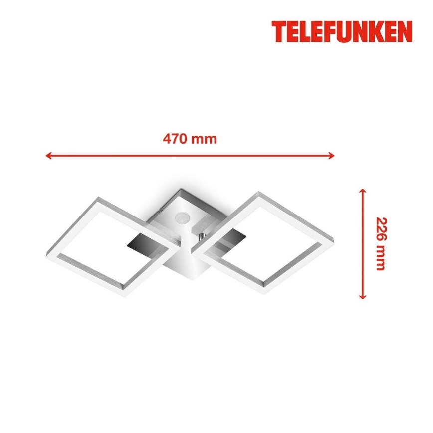 Telefunken 318508TF - Plafonnier avec détecteur FRAME LED/12W/230V 3000K chrome mat
