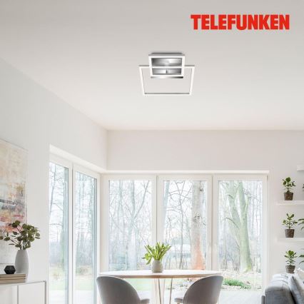 Telefunken 318608TF - Plafonnier avec détecteur FRAME LED/17W/230V 3000K chrome mat