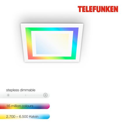 Telefunken 318706TF - Panneau RGBW LED dimmable 18W/230V 3000-6500K + télécommande