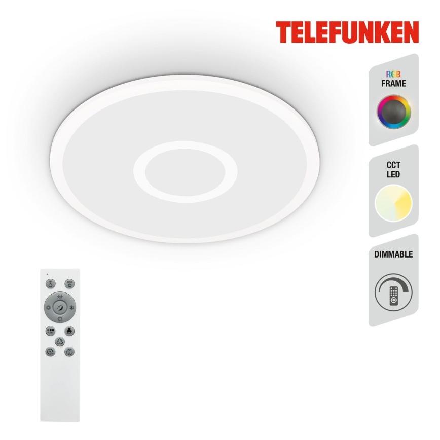 Telefunken 319306TF - LED RGBW Luminaire à intensité variable LED/22W/230V 2700-6500K + télécommande