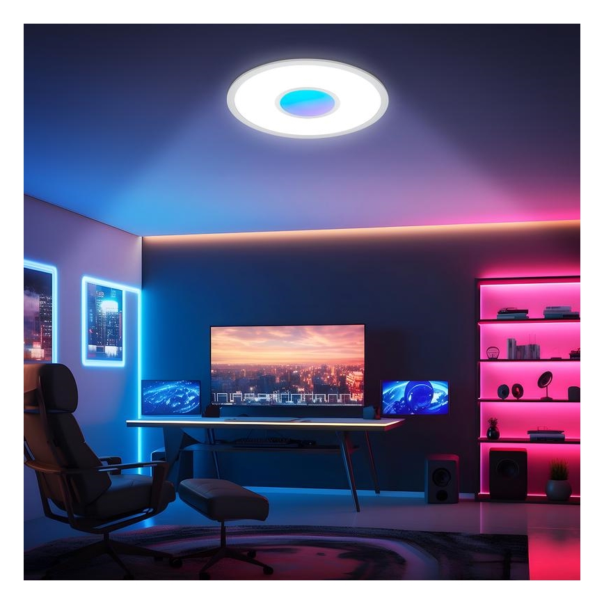 Telefunken 320104TF - Plafonnier LED RGBW dimmable LED/21W/230V 3000-6500K Ø 45 cm + télécommande