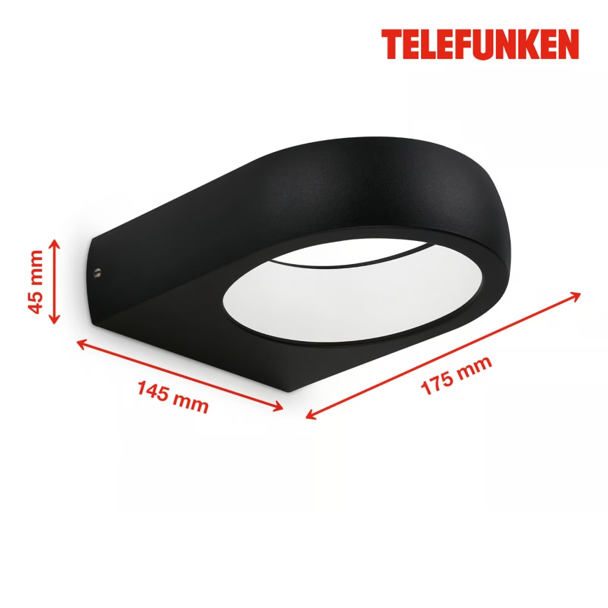 Telefunken 320205TF - Applique murale d'extérieur LED/7,5W/230V IP44 noire