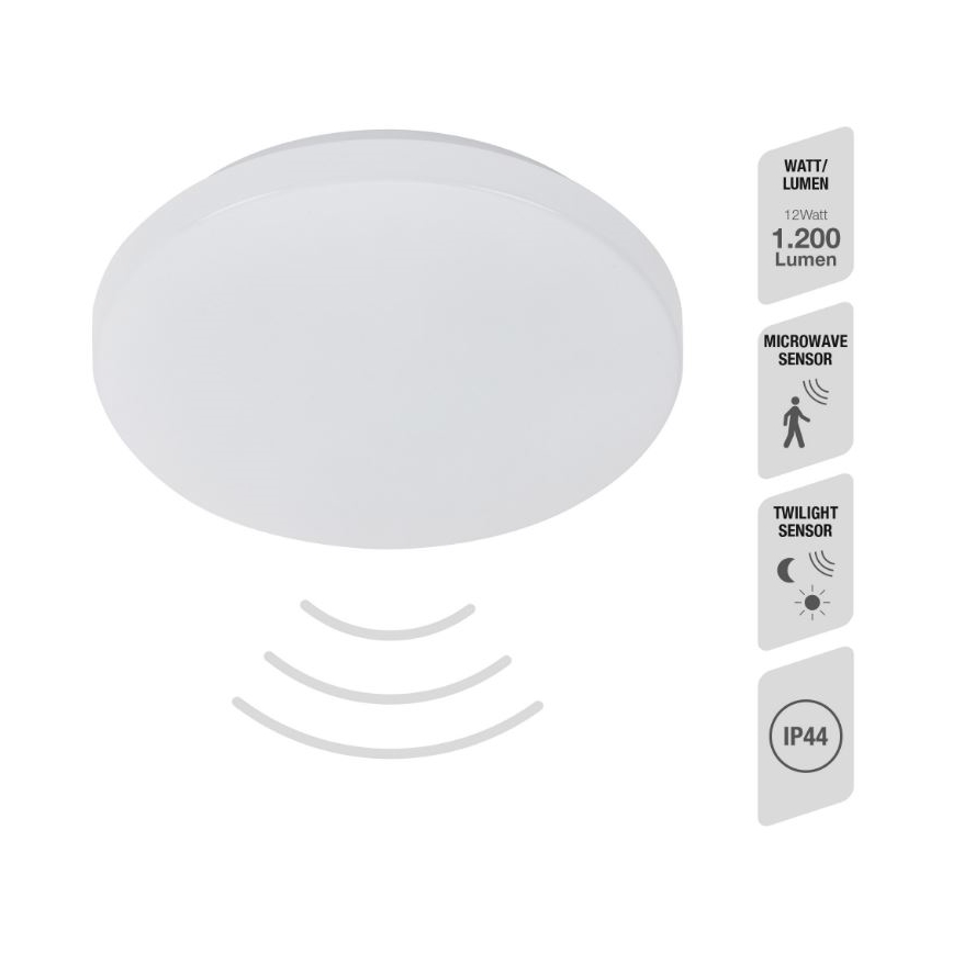 Telefunken 601506TF - Plafonnier LED salle de bain avec un détecteur LED/12W/230V IP44