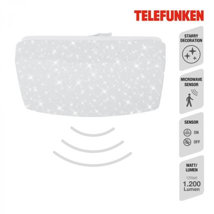 Telefunken 601906TF - Plafonnier avec détecteur LED/12W/230V 4000K