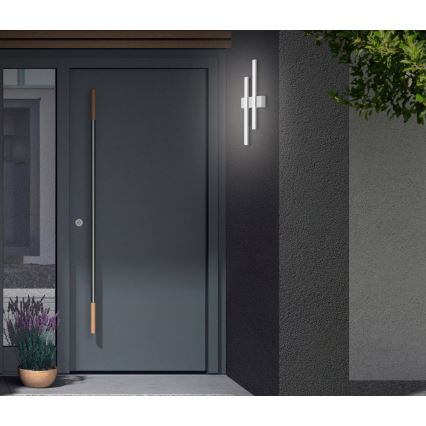 Telefunken - Applique murale LED d'extérieur 2xLED/4W/230V 4000K IP44 argentée