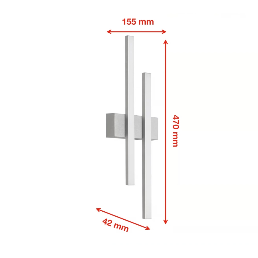 Telefunken - Applique murale LED d'extérieur 2xLED/4W/230V 4000K IP44 argentée