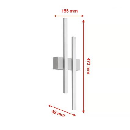 Telefunken - Applique murale extérieure LED 2xLED/4W/230V IP44 argentée