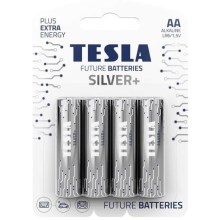 Tesla Batteries - 4 pce Pile alcaline AA SILVER+ 1,5V