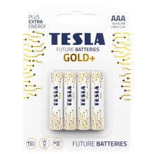 Tesla Batteries - 4 pce Pile alcaline AAA GOLD+ 1,5V