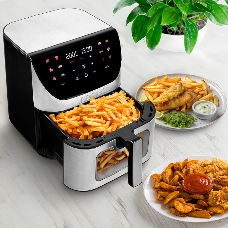 TESLA Electronics AirCook - Friteuse à air chaude multifonction intelligente numérique 9 l 1700W/230V Wi-Fi