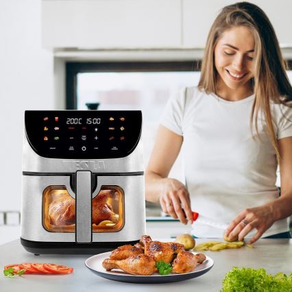 TESLA Electronics AirCook - Friteuse à air chaude multifonction intelligente numérique 9 l 1700W/230V Wi-Fi
