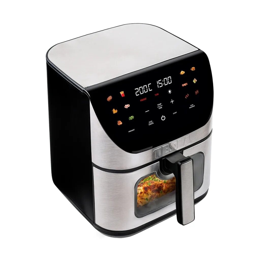 TESLA Electronics AirCook - Friteuse à air chaude multifonction intelligente numérique 9 l 1700W/230V Wi-Fi