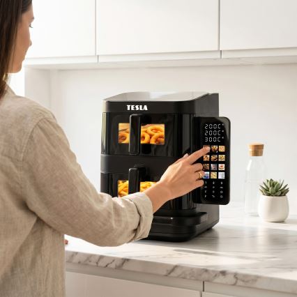 TESLA Electronics AirCook - Friteuse à air chaud à trois zones 14,5 l 2800W/230V noire