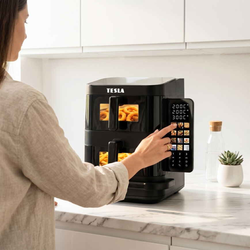 TESLA Electronics AirCook - Friteuse à air chaud à trois zones 14,5 l 2800W/230V noire