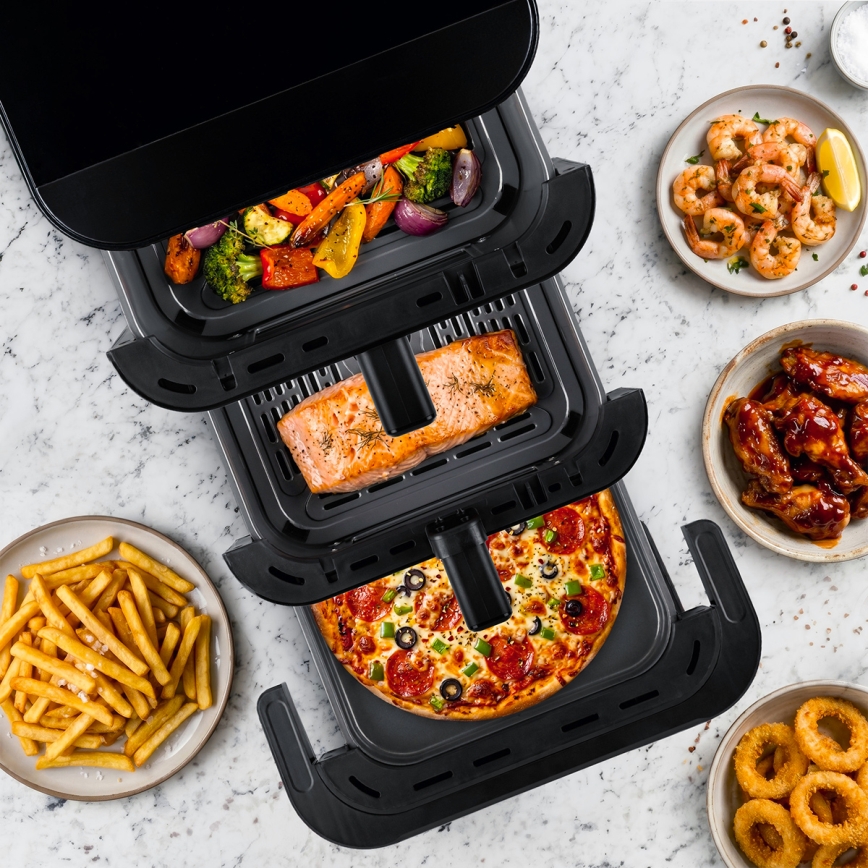 TESLA Electronics AirCook - Friteuse à air chaud à trois zones 14,5 l 2800W/230V noire