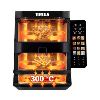 TESLA Electronics AirCook - Friteuse à air chaud à trois zones 14,5 l 2800W/230V noire