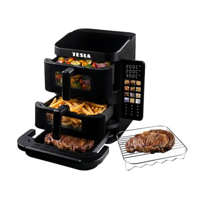 TESLA Electronics AirCook - Friteuse à air chaud à trois zones 14,5 l 2800W/230V noire