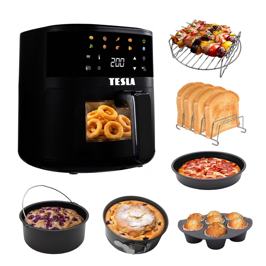 TESLA Electronics AirCook - Friteuse à air chaud 4,4 l 1450W/230V noire