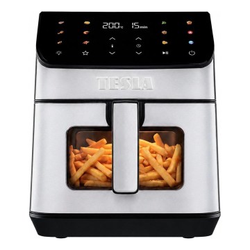 TESLA Electronics AirCook - Friteuse à air chaud 6,5 l 2100W/230V chrome mat/noir