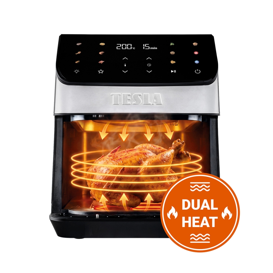 TESLA Electronics AirCook - Friteuse à air chaud 6,5 l 2100W/230V chrome mat/noir