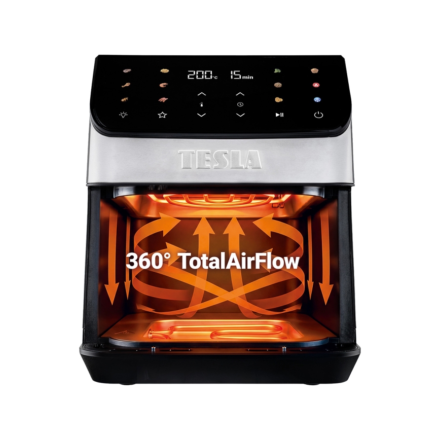 TESLA Electronics AirCook - Friteuse à air chaud 6,5 l 2100W/230V chrome mat/noir