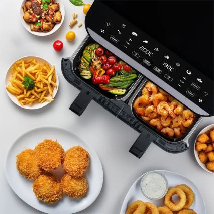 TESLA Electronics AirCook - Friteuse à air chaud multifonctionnelle double digitale 9 l 2400W/230V