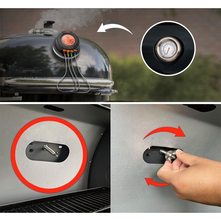 TESLA Electronics Cook - Thermomètre numérique pour viande avec sonde 0-400 °C, 2xAA, IP65