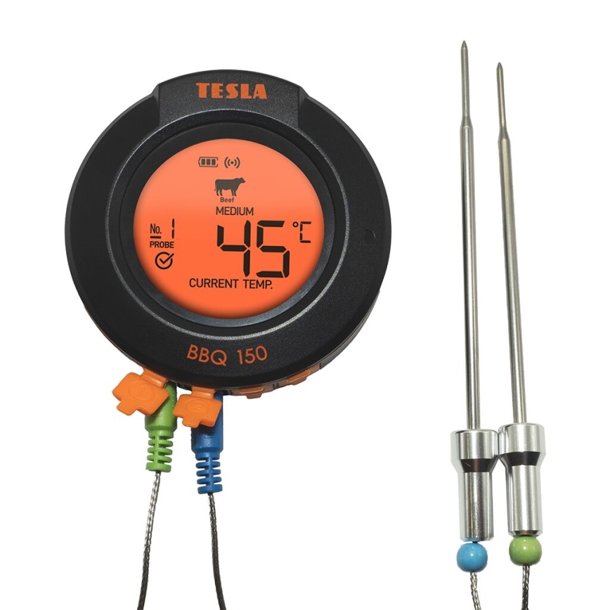 TESLA Electronics Cook - Thermomètre numérique pour viande avec sonde 0-400 °C, 2xAA, IP65