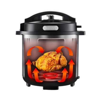 TESLA Electronics EliteCook - Cocotte-minute électrique multifonction et friteuse à air chaud 6 l 12en1 1500W/230V