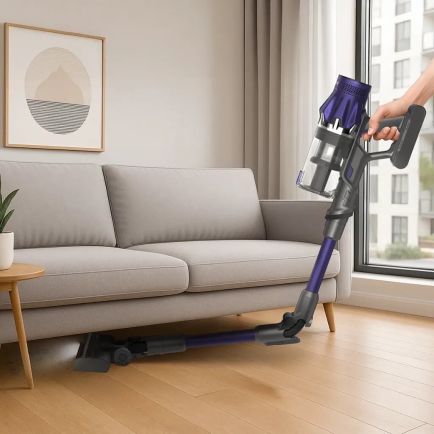 TESLA Electronics PureStar - Aspirateur balai sans fil flexible 2 en 1 250W/2200 mAh gris/violet