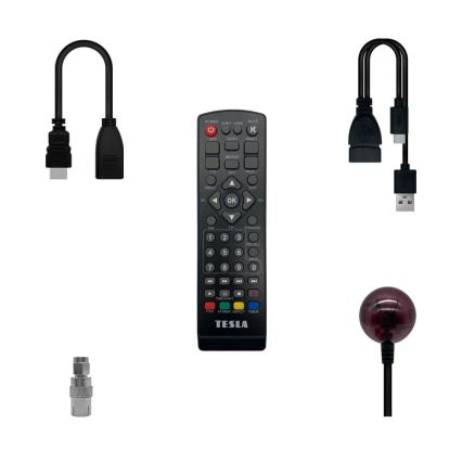 TESLA Electronics - Récepteur DVB-T2 H.265 (HEVC), HDMI-CEC 2xAAA + Télécommande