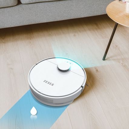 TESLA Electronics RoboStar - Aspirateur robot connecté 2en1 2550 mAh Wi-Fi blanc