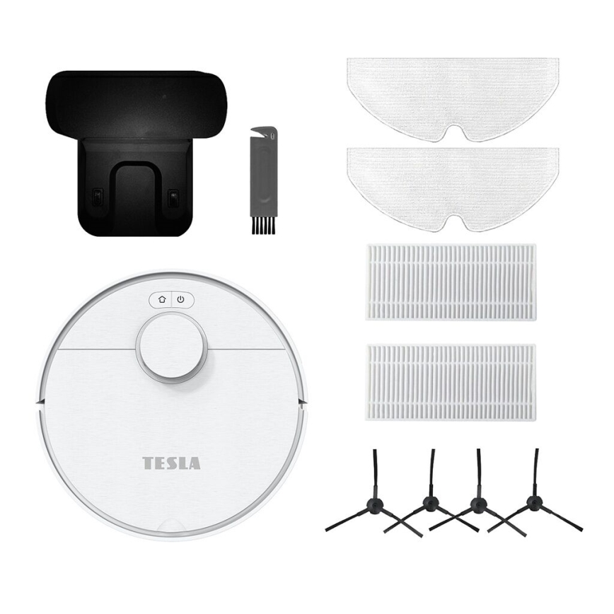 TESLA Electronics RoboStar - Aspirateur robot connecté 2en1 2550 mAh Wi-Fi blanc
