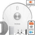 TESLA Electronics RoboStar - Aspirateur robot connecté 2en1 2600 mAh Wi-Fi blanc