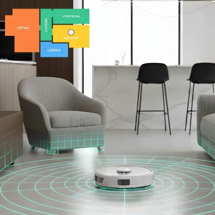 TESLA Electronics RoboStar - Aspirateur robot intelligent 2 en 1, 3200 mAh, Wi-Fi, blanc