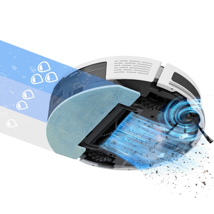 TESLA Electronics RoboStar - Aspirateur robot intelligent 2 en 1, 3200 mAh, Wi-Fi, blanc