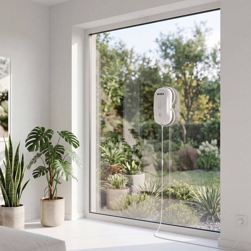 TESLA Electronics RoboStar - Nettoyeur de vitres avec pulvérisation d'eau 72W/230V/500 mAh + télécommande