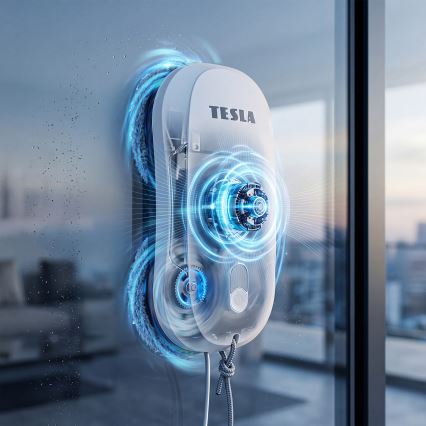 TESLA Electronics RoboStar - Nettoyeur de vitres avec pulvérisation d'eau 72W/230V/500 mAh + télécommande