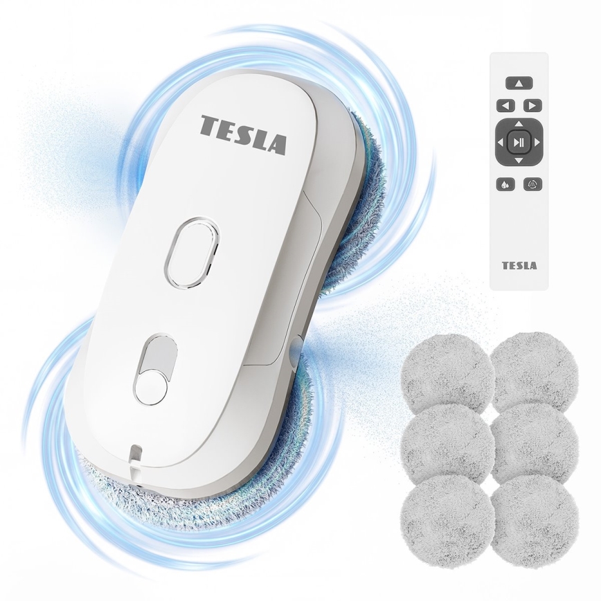 TESLA Electronics RoboStar - Nettoyeur de vitres avec pulvérisation d'eau 72W/230V/500 mAh + télécommande