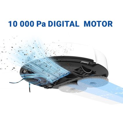 TESLA Electronics RoboStar - Robot aspirateur intelligent 3-en-1 5200 mAh Wi-Fi blanc