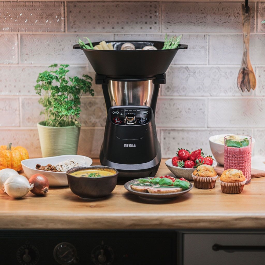 TESLA Electronics ThermoCook - Robot de cuisine multifonctions 1200W/230V acier inoxydable