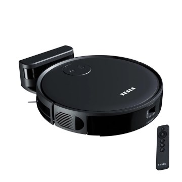 TESLA Smart - Aspirateur robot intelligent 2 en 1 2000 mAh Wi-Fi noir + télécommande