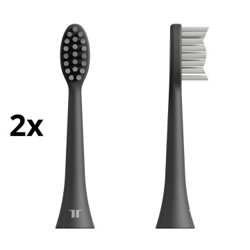 TESLA Smart - LOT 2x Tête de rechange pour brosse à dents sonic TS200 noir