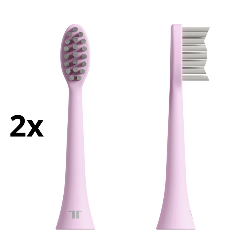 TESLA Smart - LOT 2x Tête de rechange pour brosse à dents sonic TS200 rose