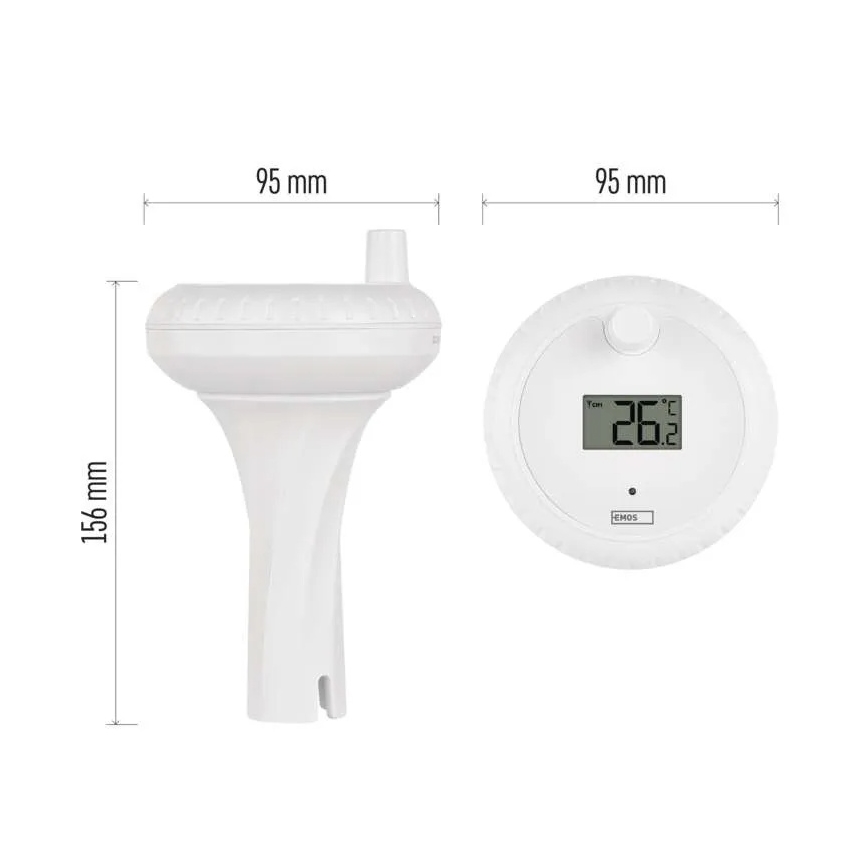 Thermomètre de piscine flottant sans fil 2xAA