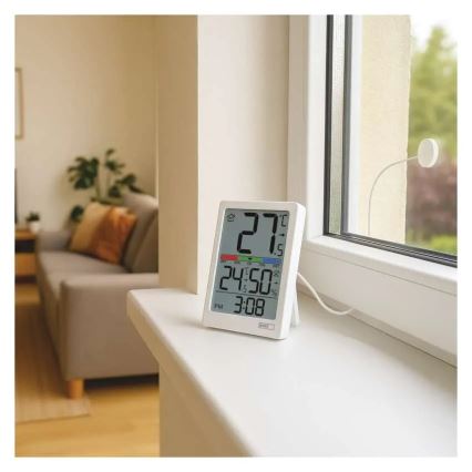 Thermomètre numérique avec hygromètre, 2x AAA, blanc